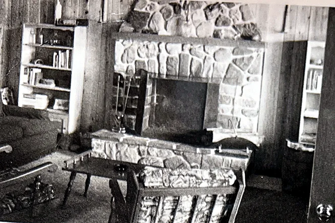 Inside the cabin, early 1970s.